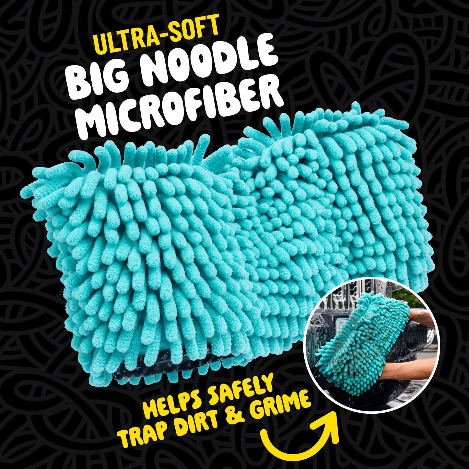 Big Noodle Grip & Glide Two Handed Wash Mitt
