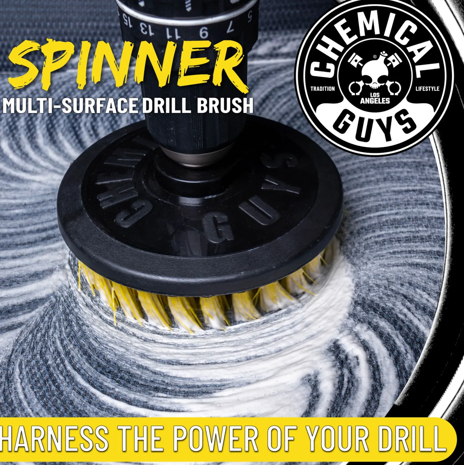 Chemical Guys Spinner Carpet Drill Brush, Medium Duty