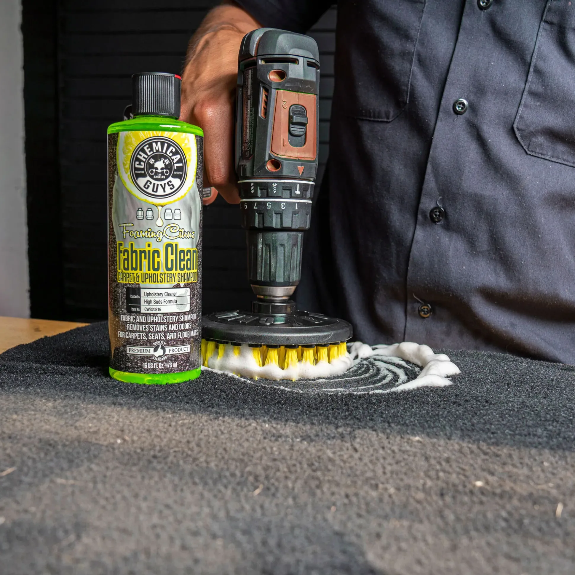 Chemical Guys Spinner Carpet Drill Brush, Medium Duty