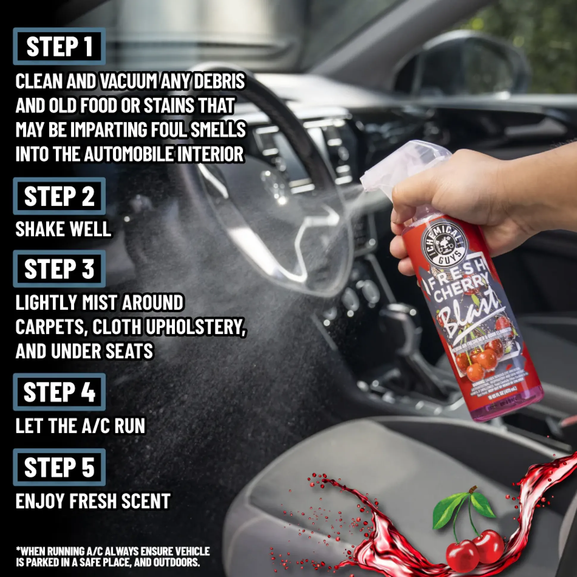 Cherry Blast Air Freshener Spray & Hanging Kit