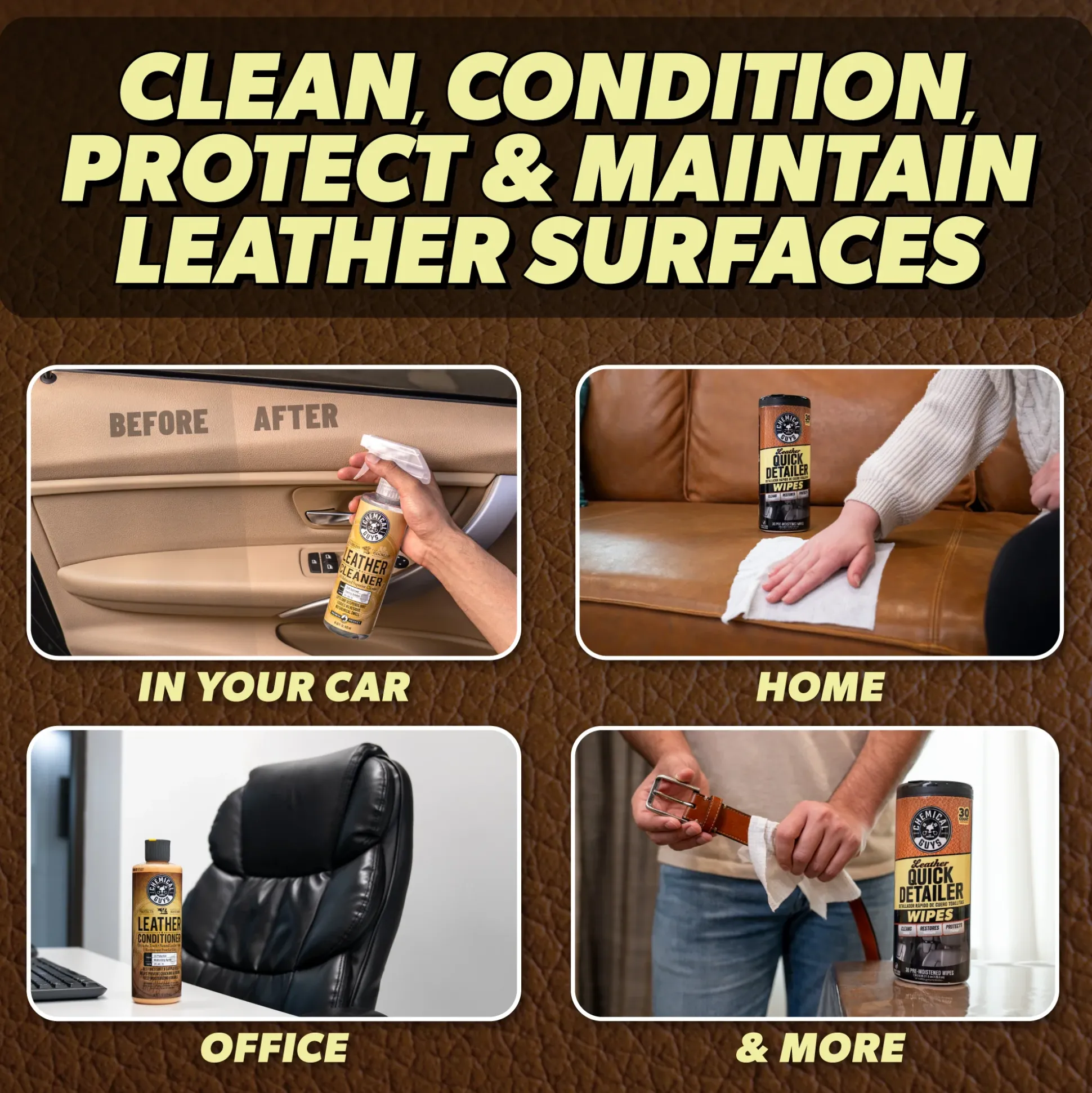 Clean, Condition, & Maintain Leather Care Kit