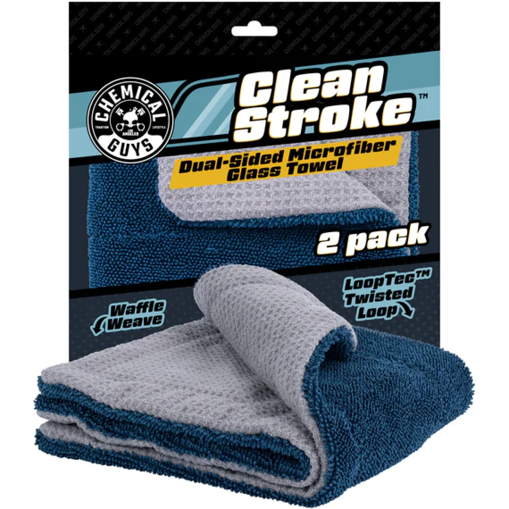 CleanStroke Dual-Sided Microfiber Glass Towel 2-Pack