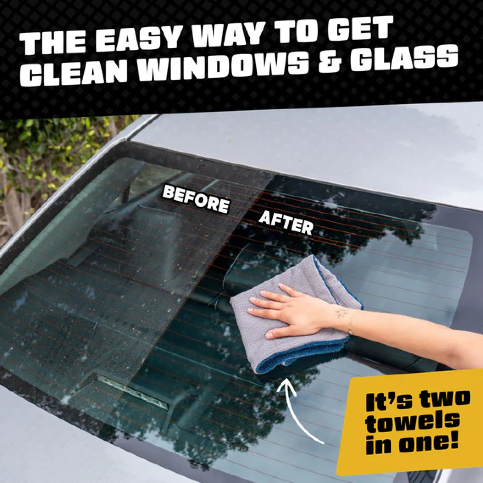 CleanStroke Dual-Sided Microfiber Glass Towel 2-Pack