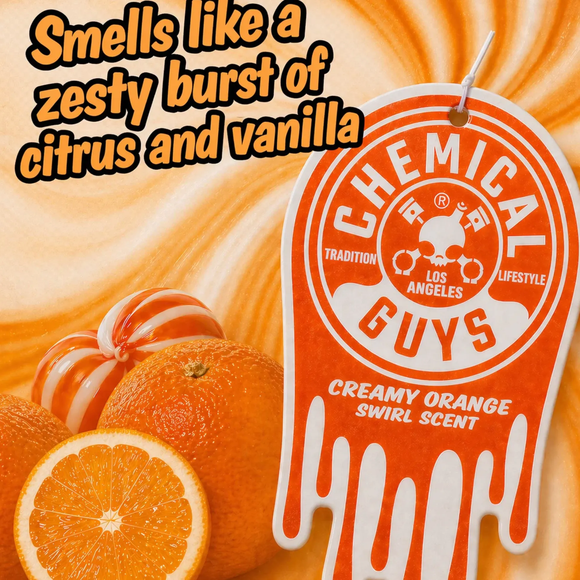 Creamy Orange Swirl Hanging Air Freshener