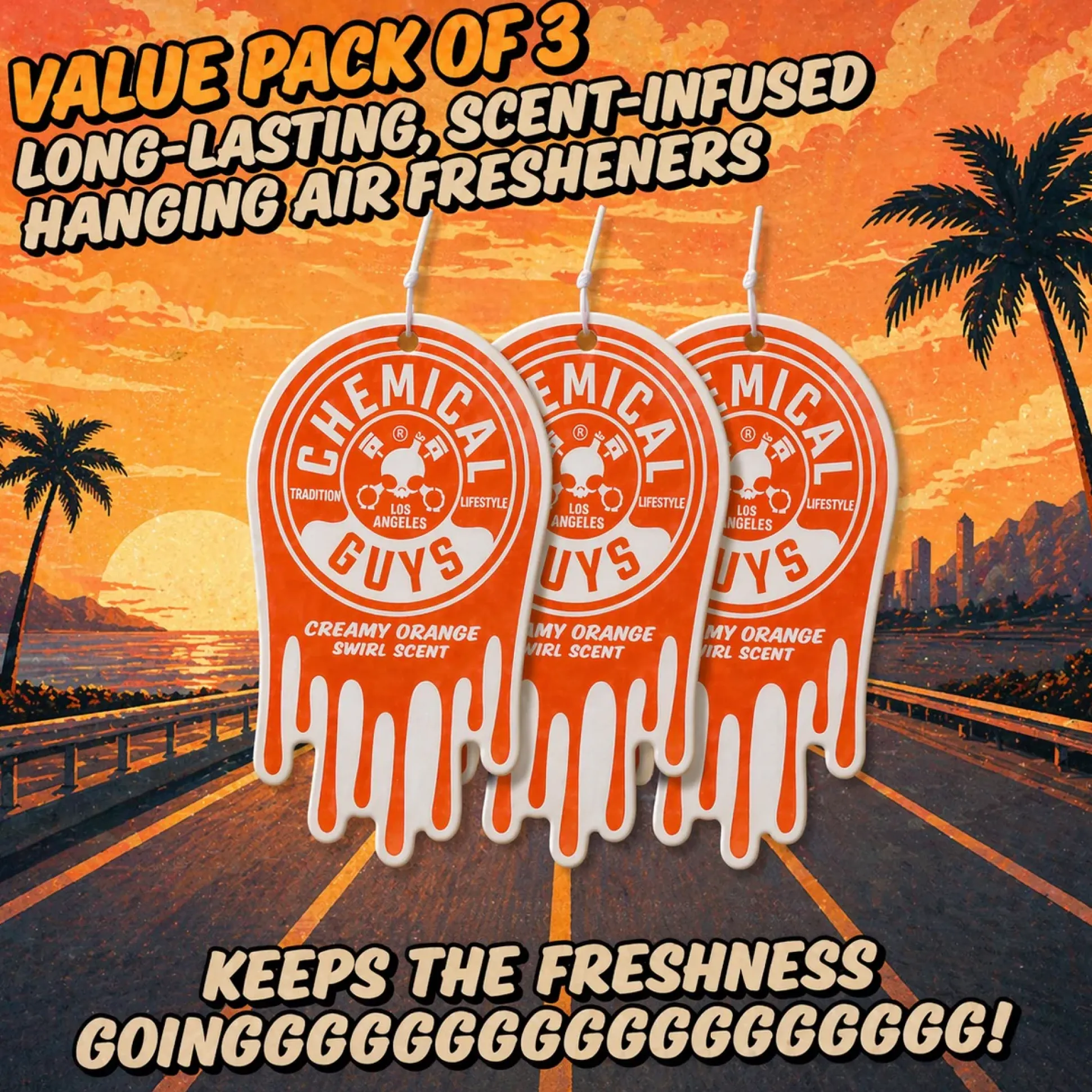 Creamy Orange Swirl Hanging Air Freshener