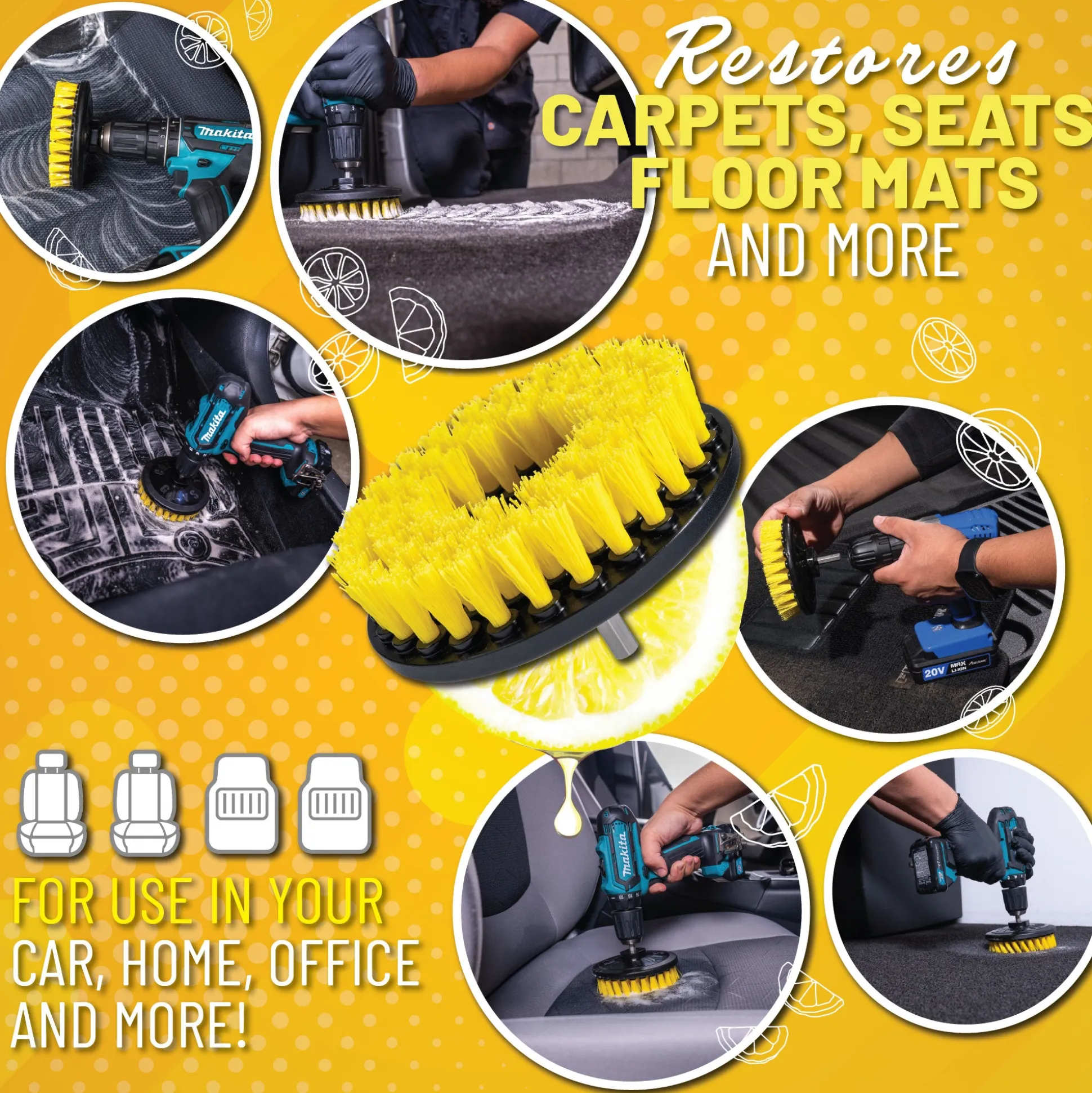 Fabric Cleaning Drill Brush Kit