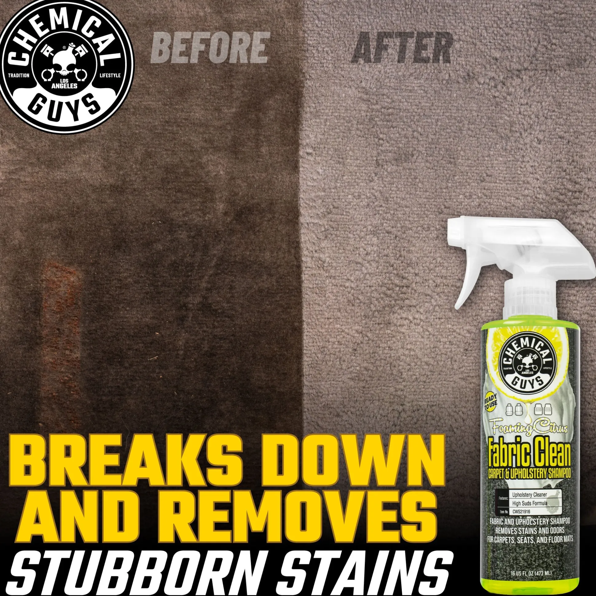 Foaming Citrus Fabric Clean Carpet & Upholstery Shampoo