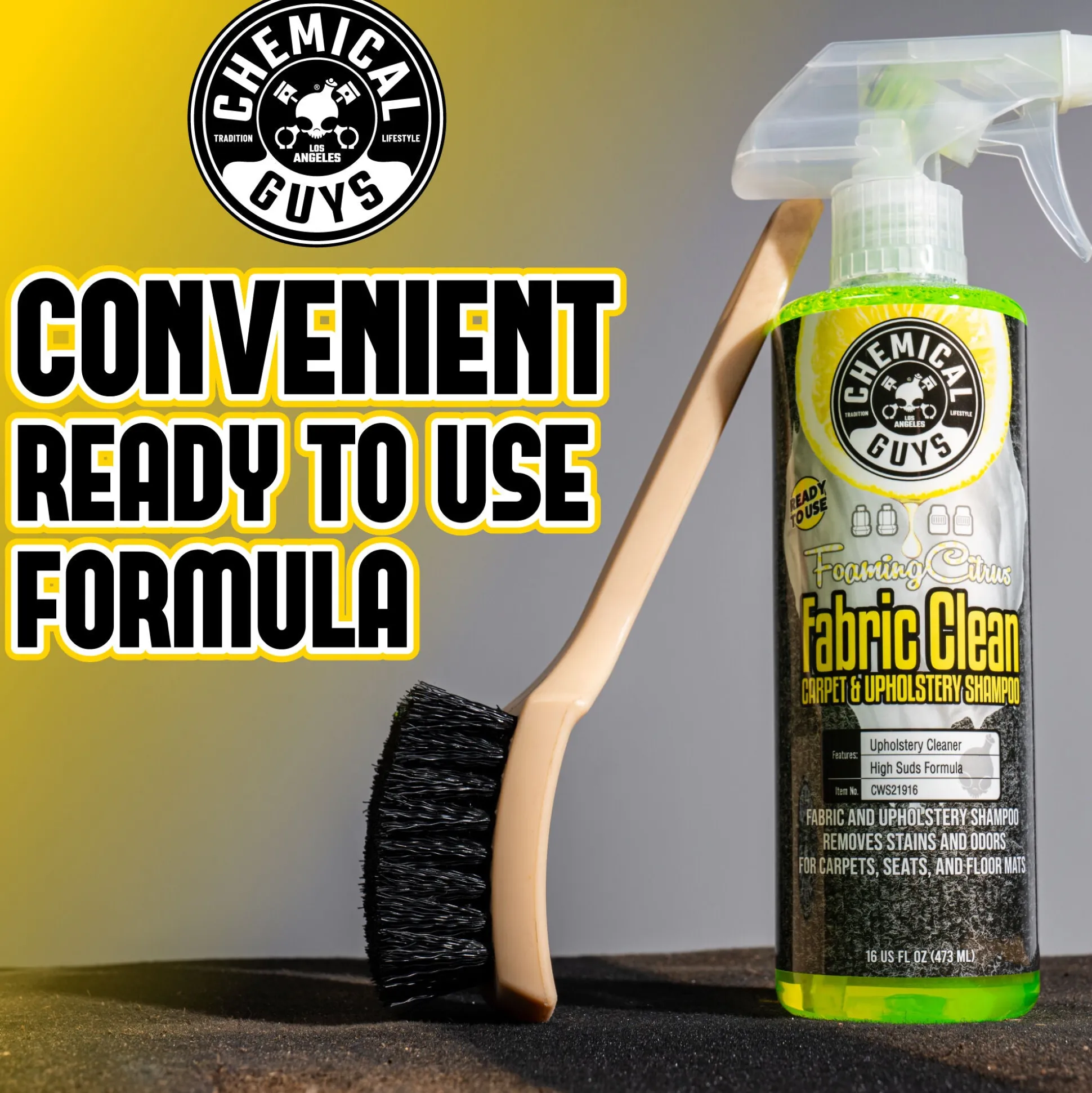 Foaming Citrus Fabric Clean Carpet & Upholstery Shampoo