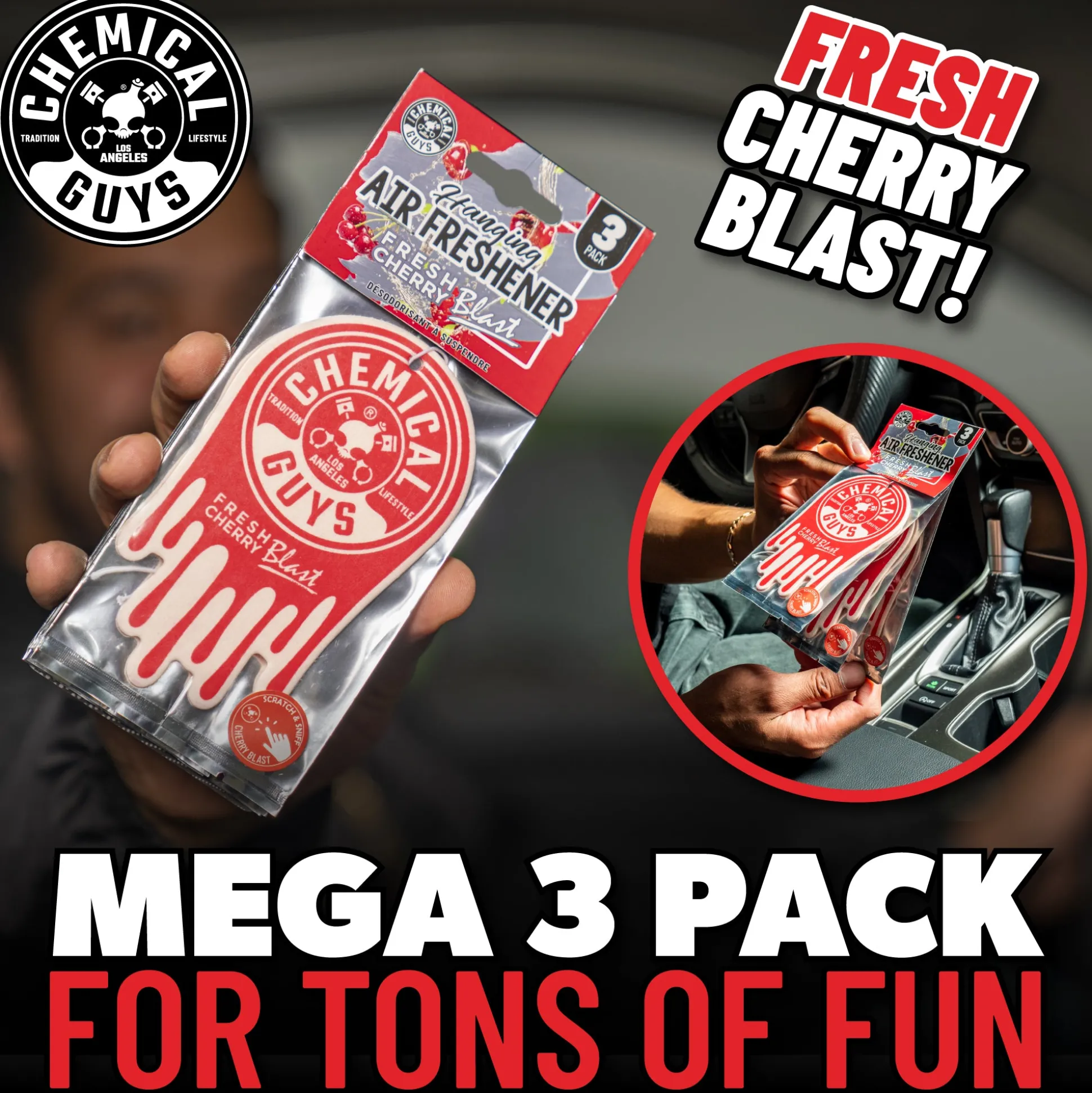 Fresh Cherry Blast Hanging Air Freshener 3-Pack