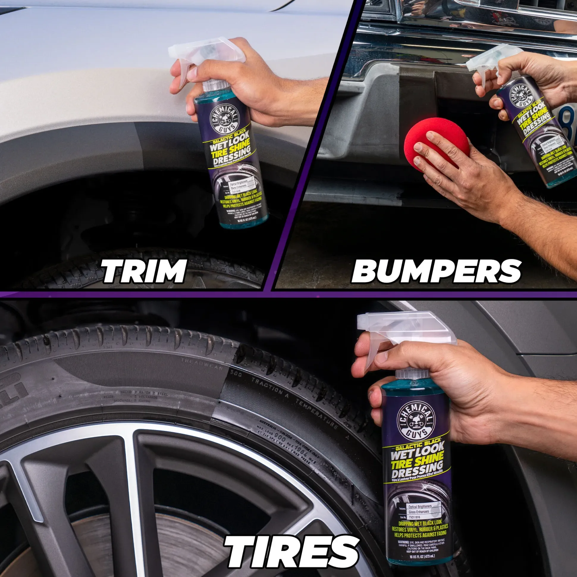 Galactic Black Wet Look Tire Shine Dressing