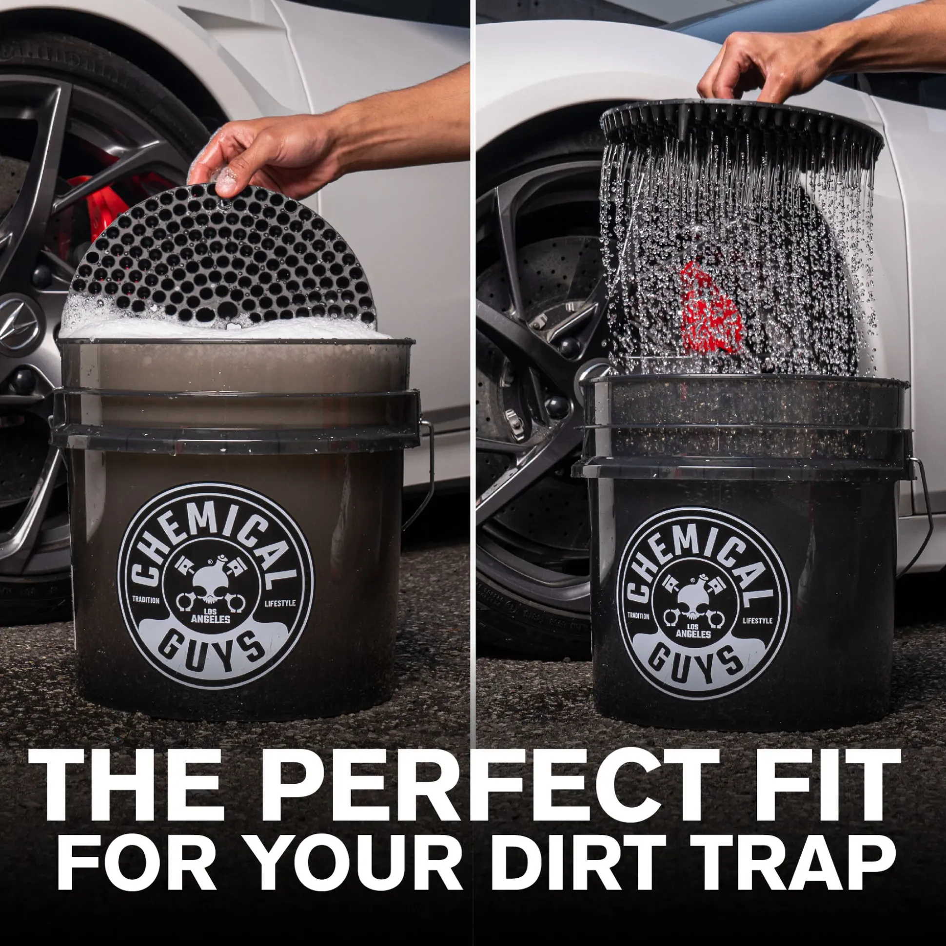 Heavy Duty Ultra Clear Detailing Bucket, 4.25 Gal, Smoked Obsidian Black