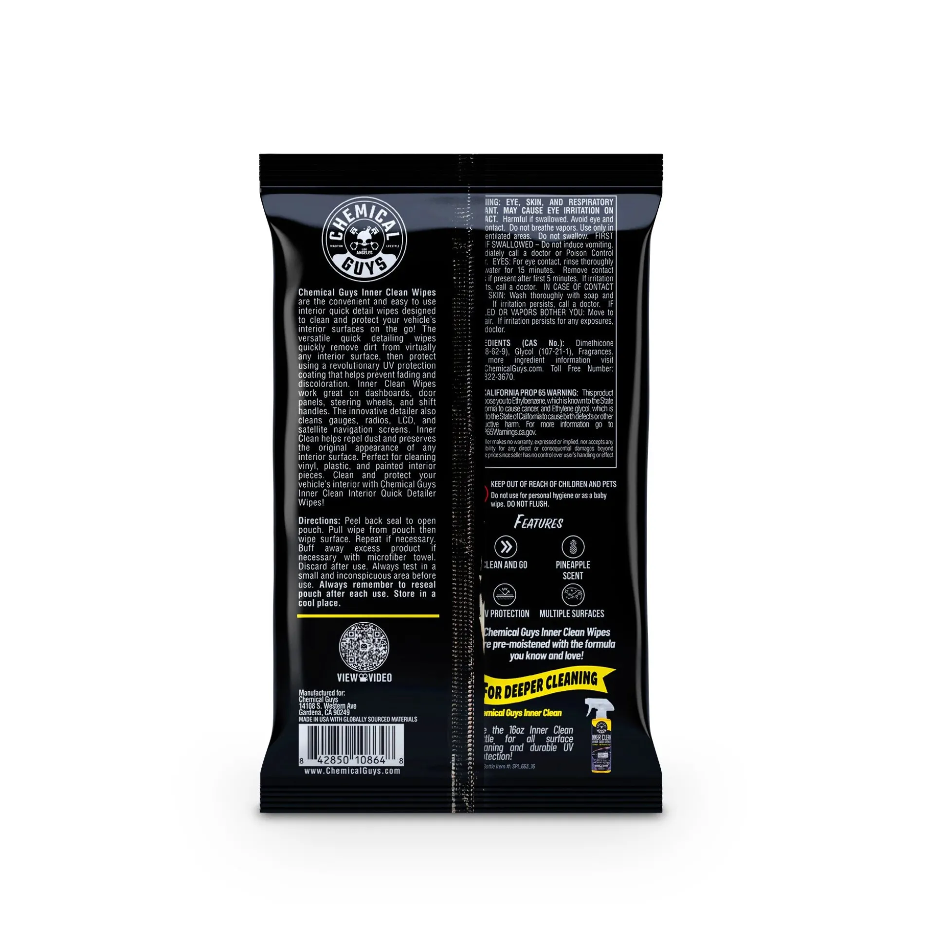 Inner Clean Interior Quick Detailer & Protectant Car Wipes