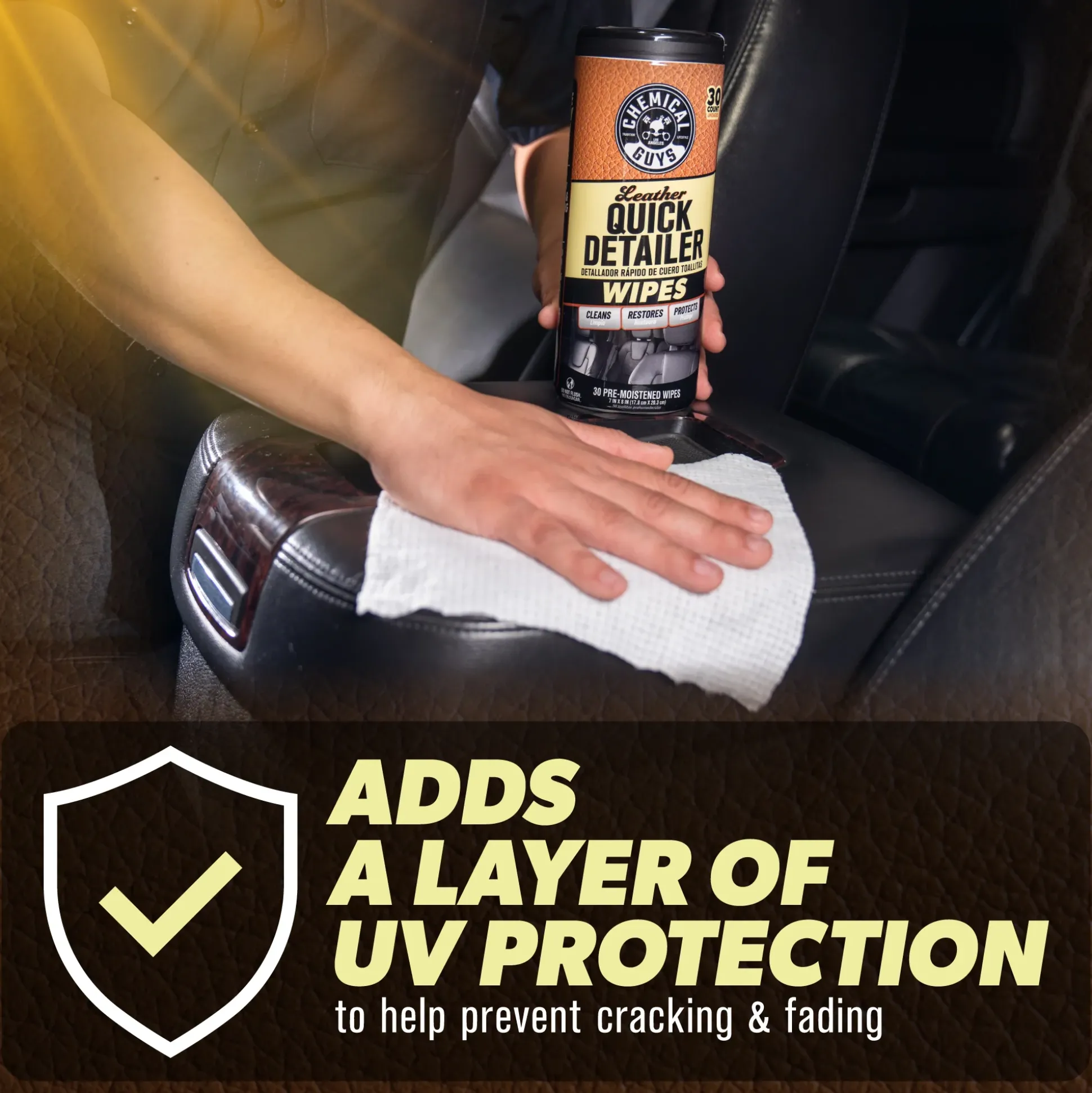 Leather Quick Detailer Canister Wipes