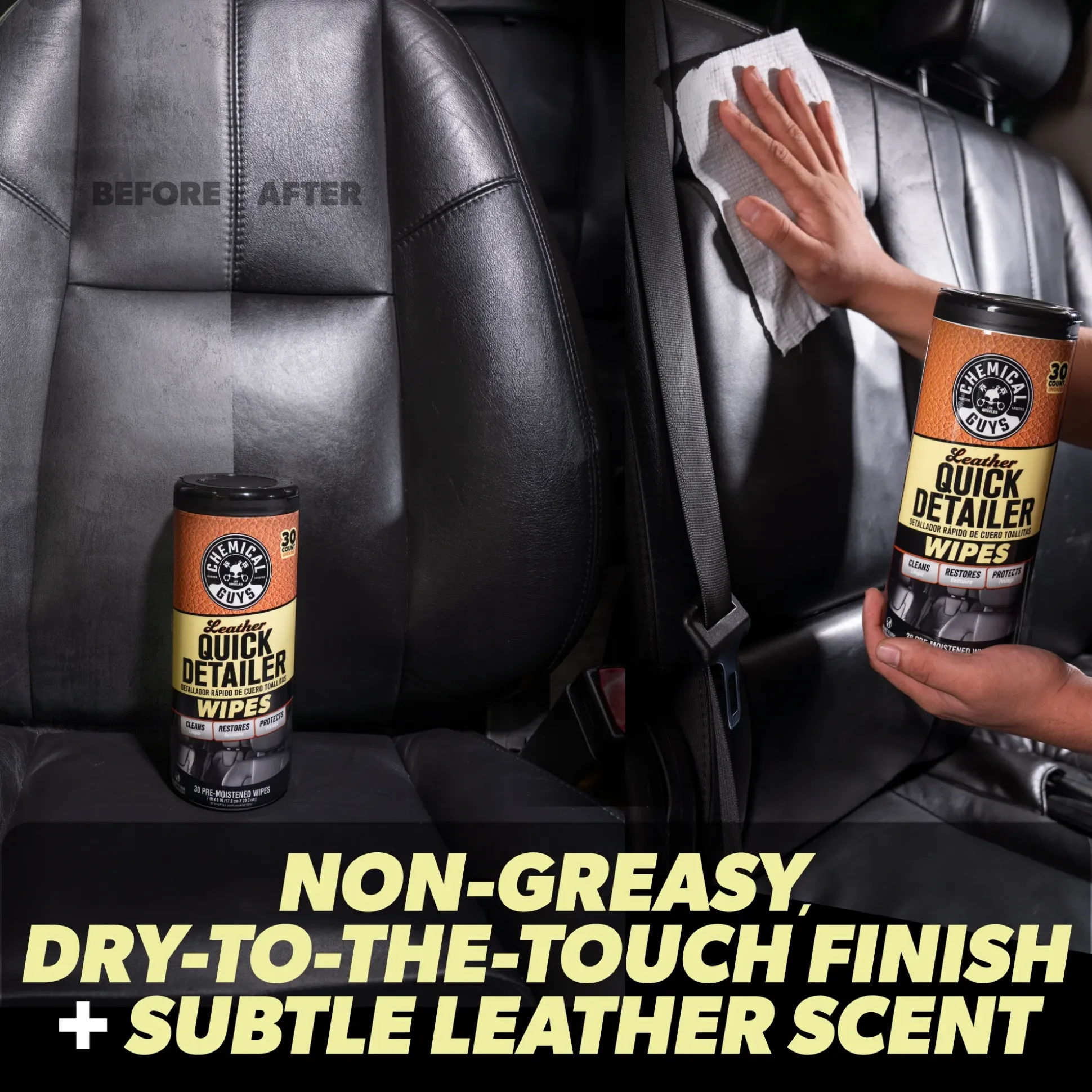 Leather Quick Detailer Canister Wipes