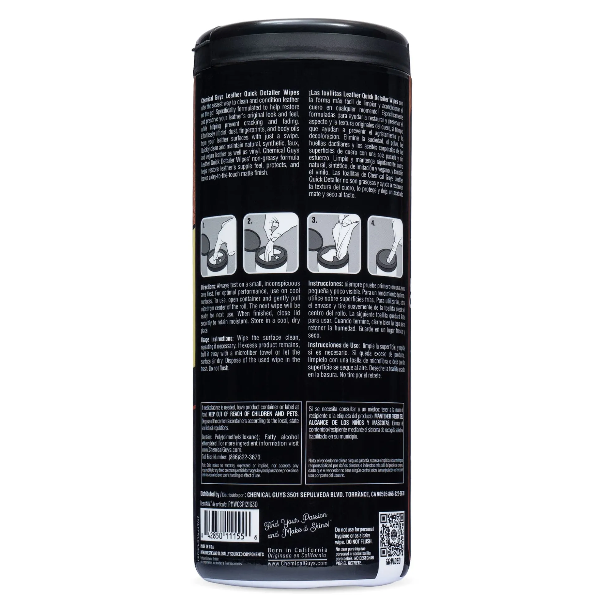 Leather Quick Detailer Canister Wipes
