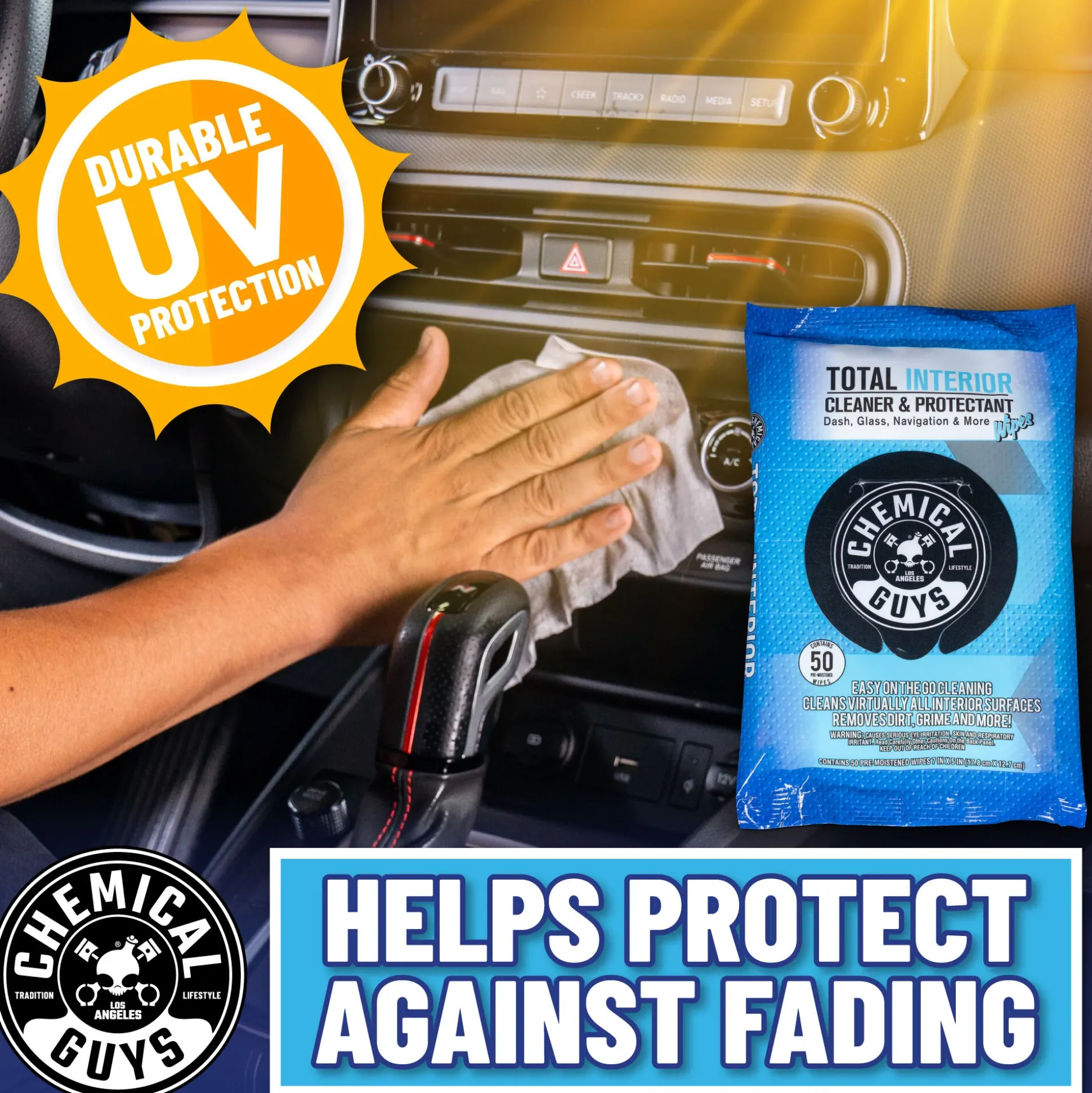 Total Interior Cleaner & Protectant Car Cleaning Wipes