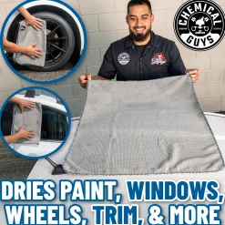 Waffle Weave Gray Matter Microfiber Drying Towel