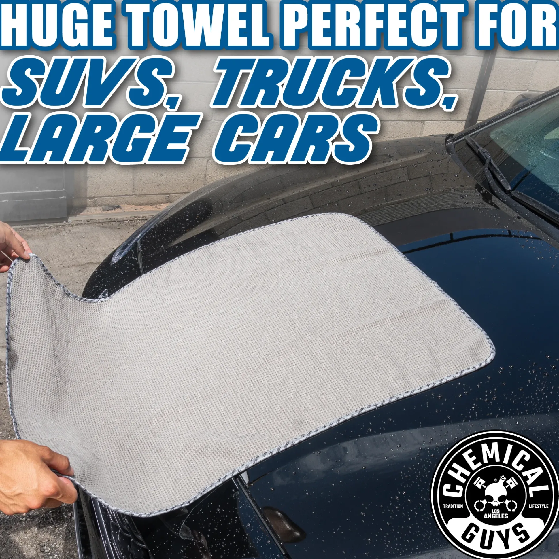 Waffle Weave Gray Matter Microfiber Drying Towel