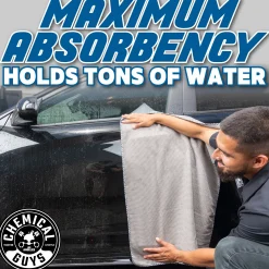 Waffle Weave Gray Matter Microfiber Drying Towel