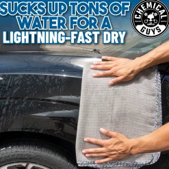 Waffle Weave Gray Matter Microfiber Drying Towel