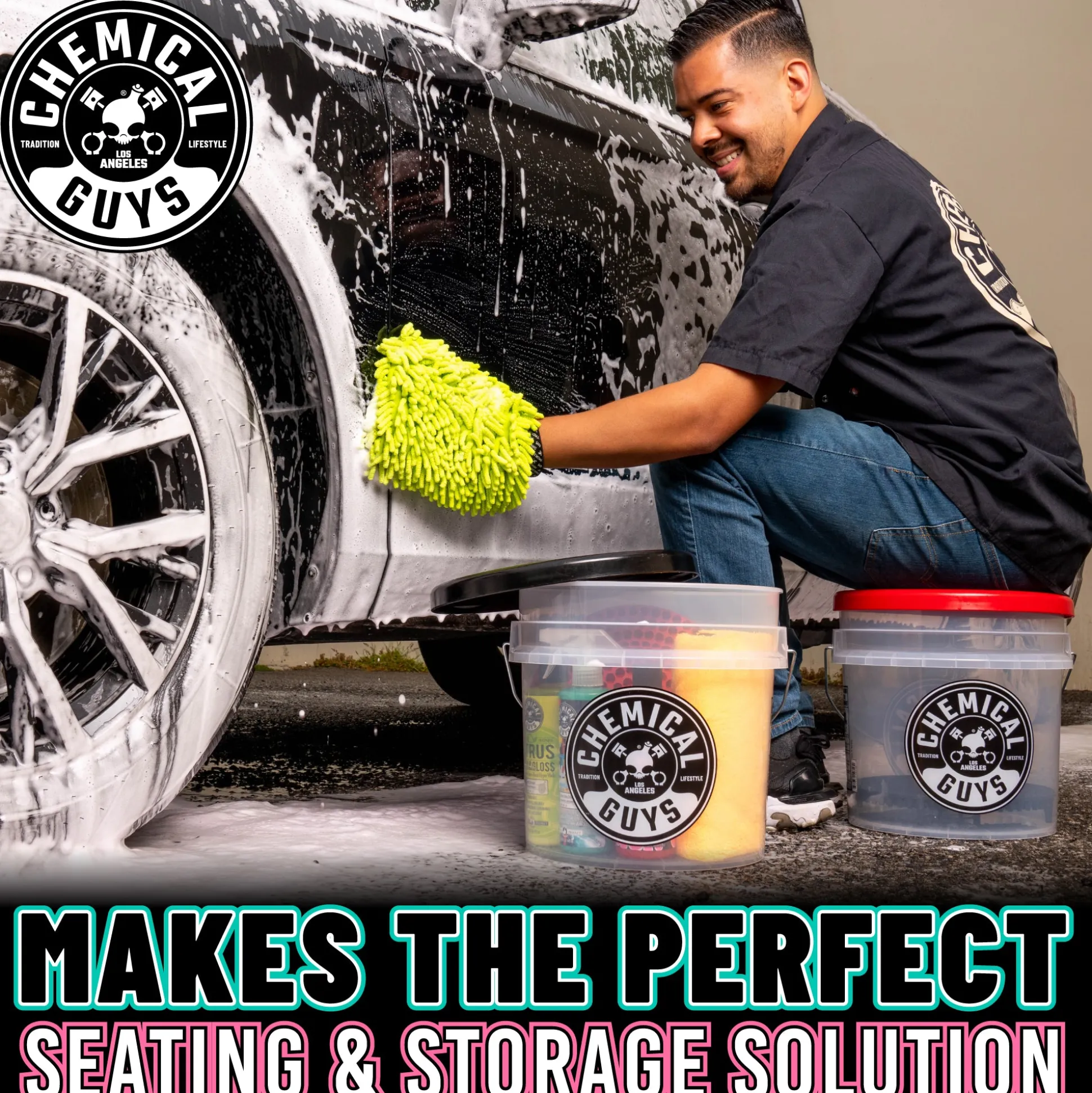 Wash and Gloss Two-Bucket Method Deluxe Kit w/Lids